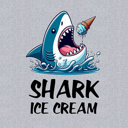 Свитшот хлопковый мужской Shark ice cream - ai art, цвет: меланж — фото 2