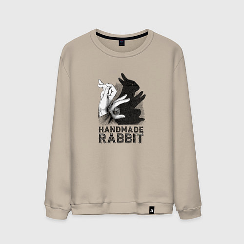 Мужской свитшот Кролик ручной работы / Миндальный – фото 1