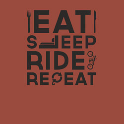 Свитшот хлопковый мужской Eat sleep ride repeat, цвет: кирпичный — фото 2