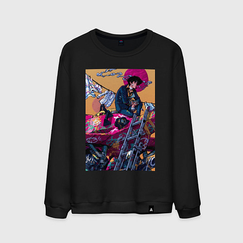 Мужской свитшот Ковбой Бибоп Спайк Шпигель Красный дракон / Черный – фото 1