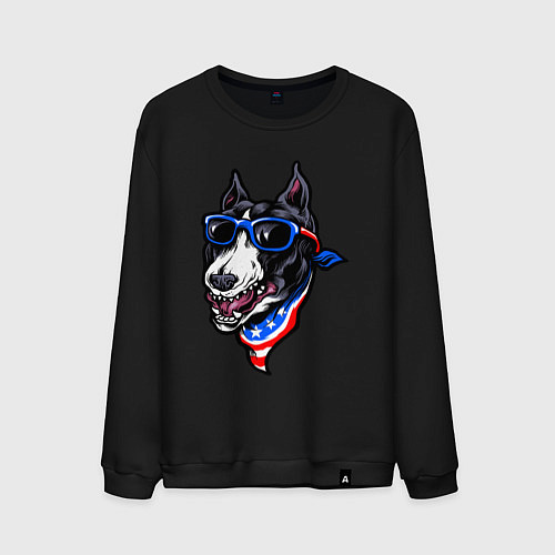 Мужской свитшот Американский пёсик / Черный – фото 1