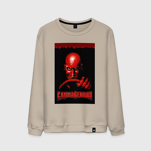 Мужской свитшот Carmageddon driver retro / Миндальный – фото 1