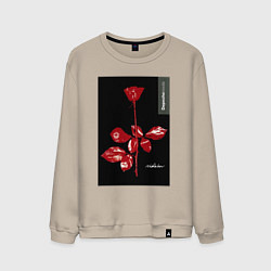 Свитшот хлопковый мужской Depeche mode rose, цвет: миндальный