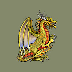 Свитшот хлопковый мужской HOMM3 gold dragon, цвет: авокадо — фото 2