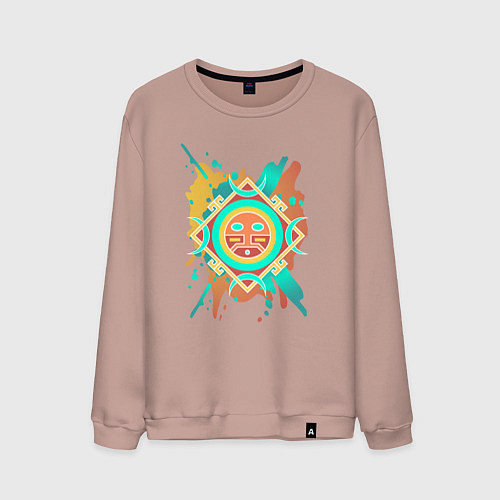 Мужской свитшот Загадочная маска / Пыльно-розовый – фото 1