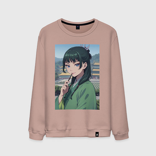 Мужской свитшот Монолог фармацевта Маомао детектив / Пыльно-розовый – фото 1