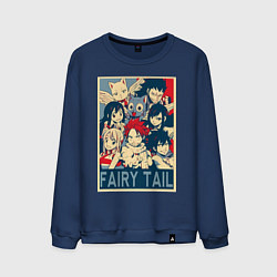 Свитшот хлопковый мужской Хвост Феи Эрза Скарлет Нацу Драгнил, цвет: тёмно-синий