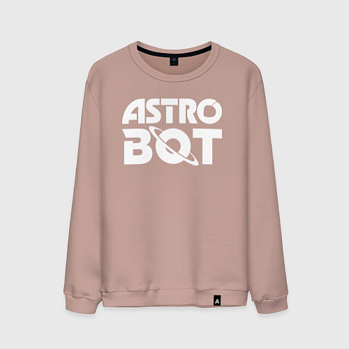 Мужской свитшот Astro bot logo / Пыльно-розовый – фото 1