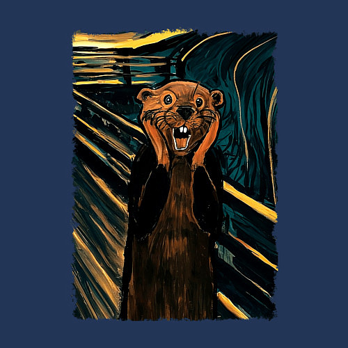 Мужской свитшот Бобер курва крик / Тёмно-синий – фото 3