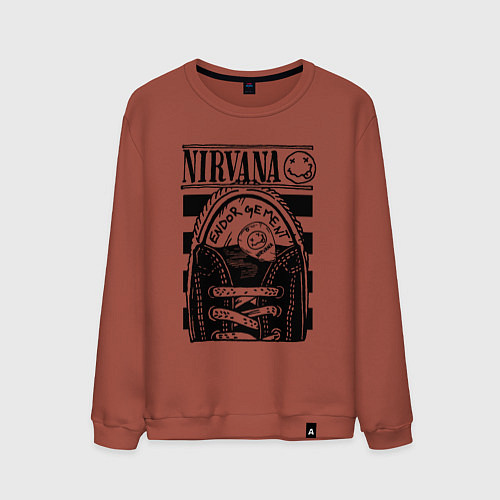 Мужской свитшот Nirvana grunge rock / Кирпичный – фото 1