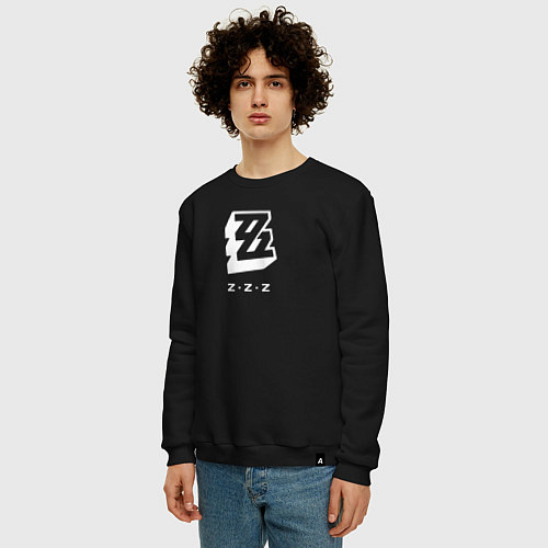 Мужской свитшот Zenless Zone Zero logo / Черный – фото 3