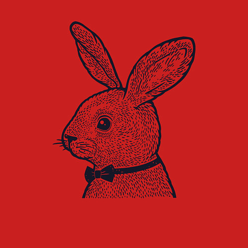 Мужской свитшот Зайчик в бабочке / Красный – фото 3