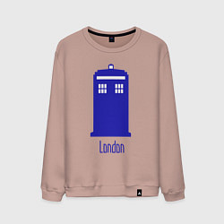 Свитшот хлопковый мужской Tardis - London, цвет: пыльно-розовый