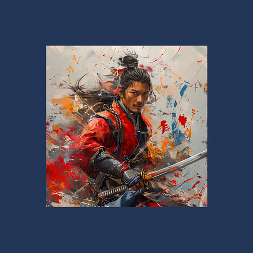 Мужской свитшот Краски самурая / Тёмно-синий – фото 3