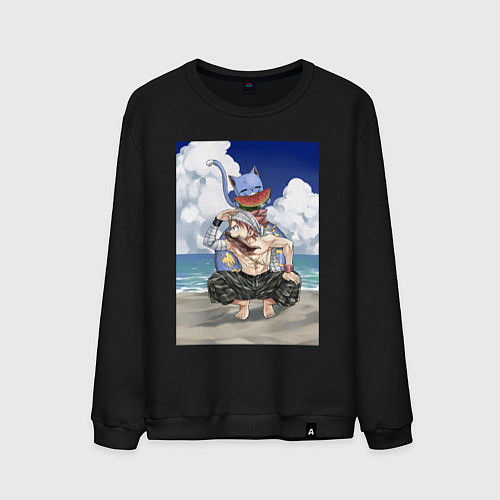 Мужской свитшот Хвост Феи Хэппи Нацу Драгнил / Черный – фото 1