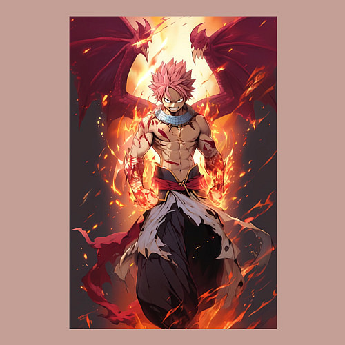 Мужской свитшот Хвост Феи Нацу Драгнил дракон / Пыльно-розовый – фото 3