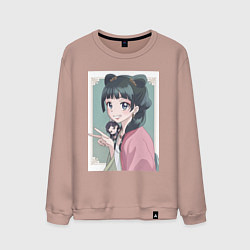 Свитшот хлопковый мужской Монолог фармацевта Маомао чиби, цвет: пыльно-розовый