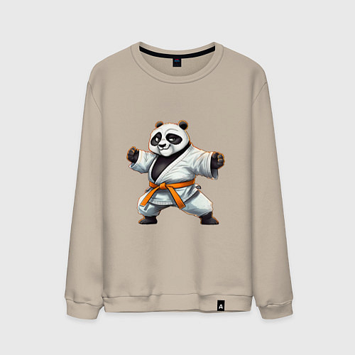 Мужской свитшот Кунгфу панда По каратист / Миндальный – фото 1