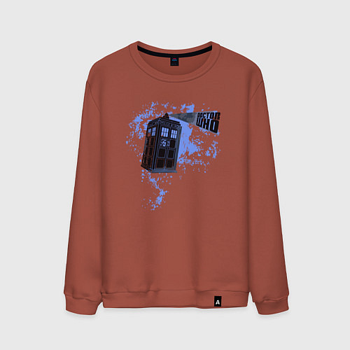 Мужской свитшот Полёт тардиса / Кирпичный – фото 1