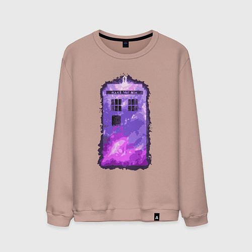 Мужской свитшот Violet tardis / Пыльно-розовый – фото 1