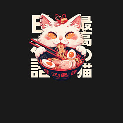 Свитшот хлопковый мужской Ramen and cat japan style, цвет: черный — фото 2