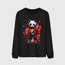 Мужской свитшот Модная панда в красной куртке