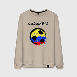 Свитшот хлопковый мужской Сборная Колумбии, цвет: миндальный