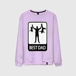 Свитшот хлопковый мужской Best dad, цвет: лаванда