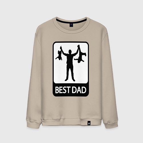 Мужской свитшот Best dad / Миндальный – фото 1