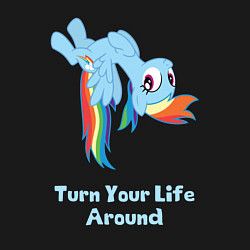 Свитшот хлопковый мужской Рейнбоу Дэш: переверни свою жизнь, цвет: черный — фото 2