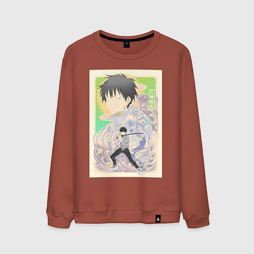 Мужской свитшот Магическая битва Юта Оккоцу арт / Кирпичный – фото 1