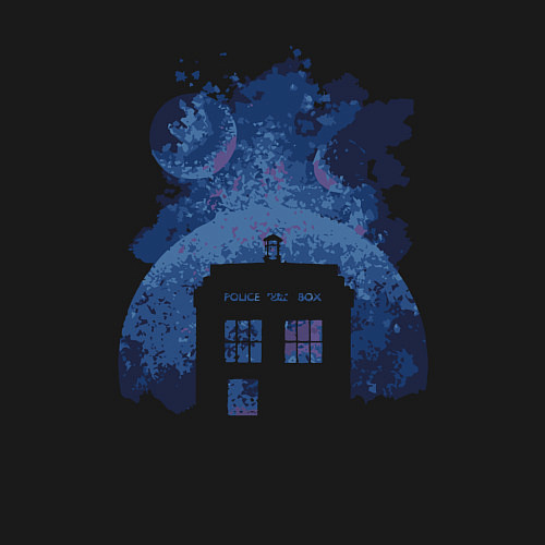 Мужской свитшот Небесный тардис / Черный – фото 3