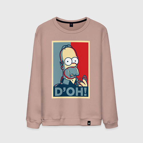 Мужской свитшот Homer with donut / Пыльно-розовый – фото 1