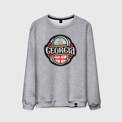 Свитшот хлопковый мужской Моя Грузия, цвет: меланж