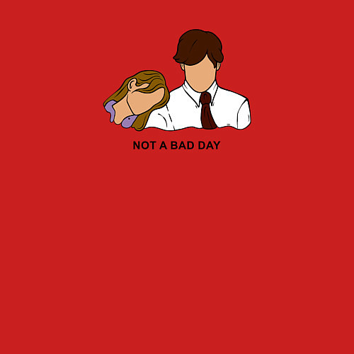 Мужской свитшот Not a bad day - the office / Красный – фото 3