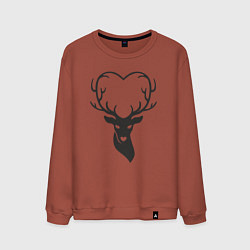 Свитшот хлопковый мужской Love deer, цвет: кирпичный