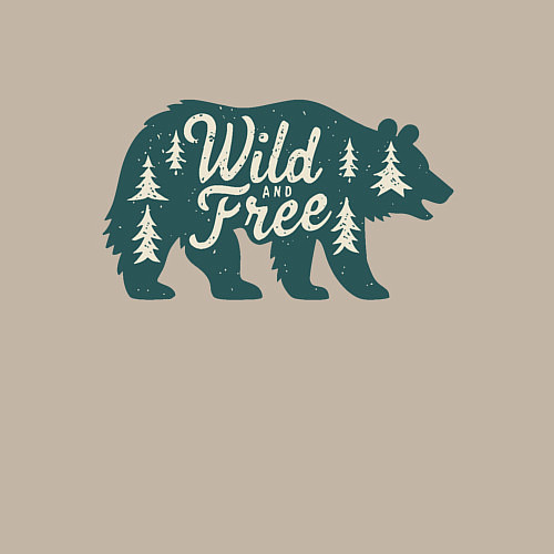 Мужской свитшот Силуэт медведя / Миндальный – фото 3