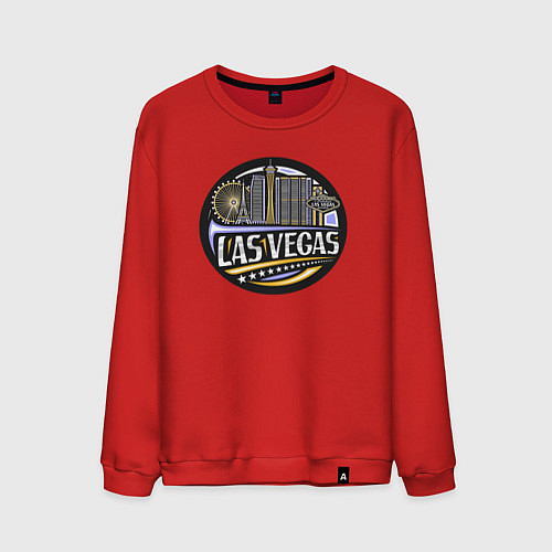 Мужской свитшот Las Vegas USA / Красный – фото 1