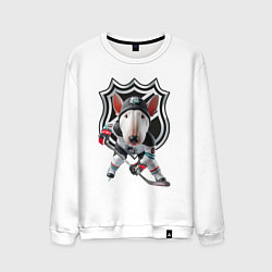 Свитшот хлопковый мужской Bully is an NHL forward - ai art, цвет: белый