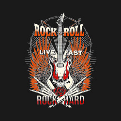 Свитшот хлопковый мужской Лозунги рок н ролла, цвет: черный — фото 2