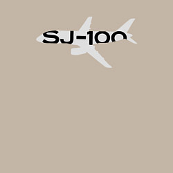 Свитшот хлопковый мужской Белый облик Superjet-100 с названием, цвет: миндальный — фото 2