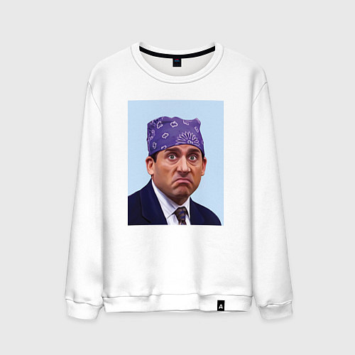 Мужской свитшот Michael Scott - Prison mike the office meme / Белый – фото 1