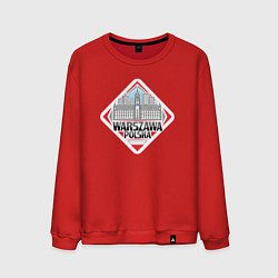 Свитшот хлопковый мужской Варшава Польша, цвет: красный