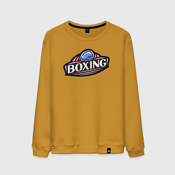 Свитшот хлопковый мужской Boxing sport, цвет: горчичный