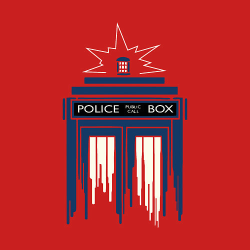 Мужской свитшот Light tardis / Красный – фото 3