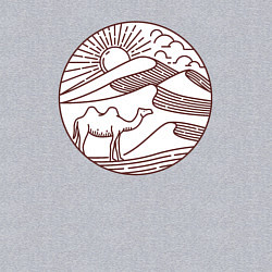 Свитшот хлопковый мужской Верблюд в пустыне, цвет: меланж — фото 2