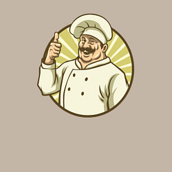 Свитшот хлопковый мужской Крутой повар, цвет: миндальный — фото 2