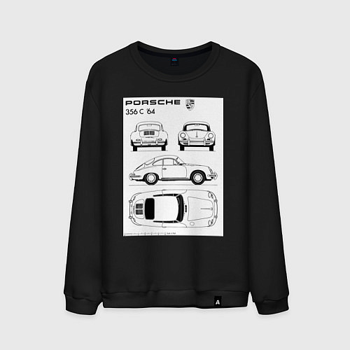 Мужской свитшот Машина Porsche / Черный – фото 1