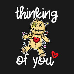 Свитшот хлопковый мужской Думаю о тебе - кукла вуду, цвет: черный — фото 2