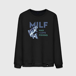 Свитшот хлопковый мужской Milf милфа, цвет: черный